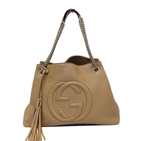 gucci soho shoulder bag tan|farfetch gucci shoulder bags.